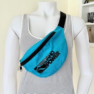 Vintage teal blue and black Idaho Power Company fanny pack